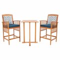 Safavieh Pate 3 Piece Bar Height Bistro Set, Natural PAT7043E